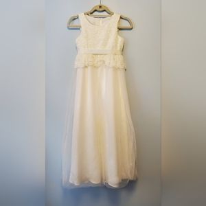 David's Bridal - White Flower Girl Dress - youth size 10